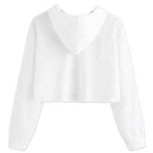 Load image into Gallery viewer, Women&#39;s Cropped Hoodie white