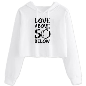 Women's Cropped Hoodie white